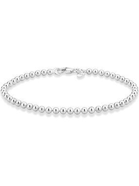 Handmade 3mm Bead Ball Strand Chain Bracelet for Women - Italian Artisan Jewelry